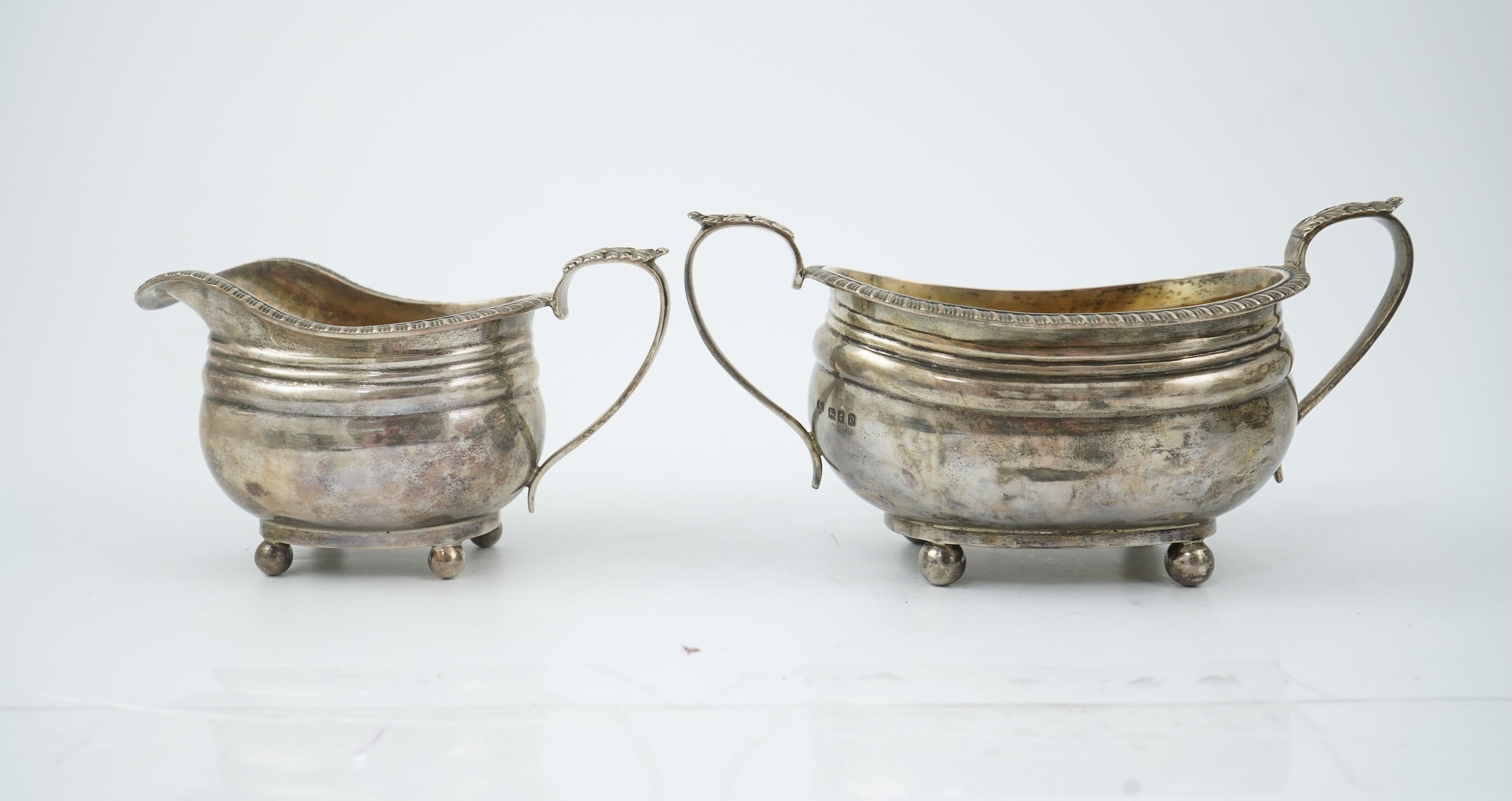 A George V silver four piece tea set, by The Goldsmiths & Silversmiths Co Ltd